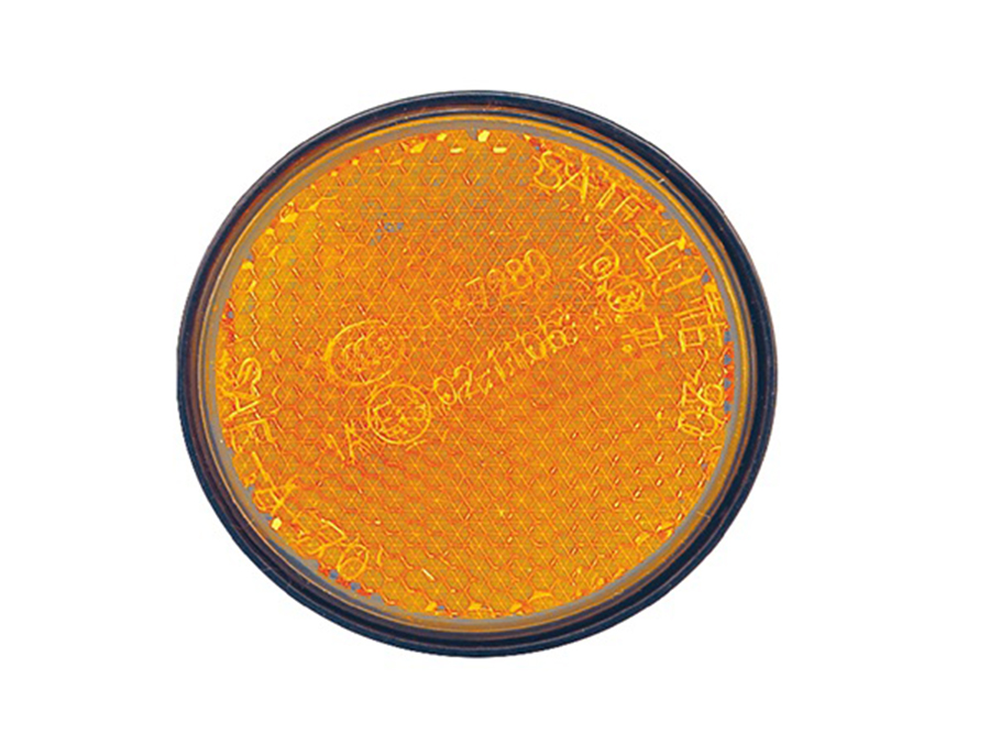 Motorcycle Reflector Round Yellow  40-0020-02ARC